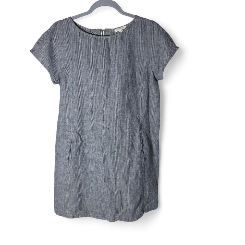 Eileen Fisher Hemp Organic Cotton MiniStripe dress medium‎ petite